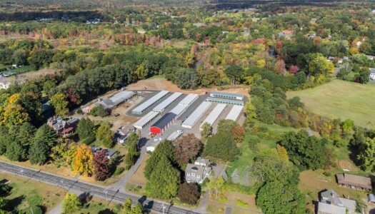 Aerial view of the self storage facility