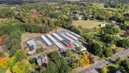 Aerial view of the self storage facility