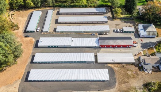 Aerial view of the self storage facility