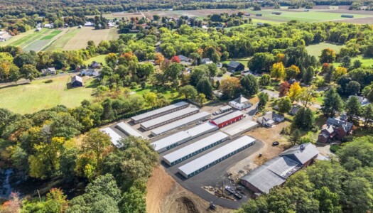 Aerial view of the self storage facility