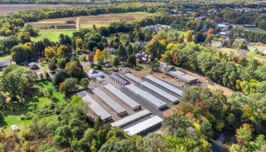 Aerial view of the self storage facility
