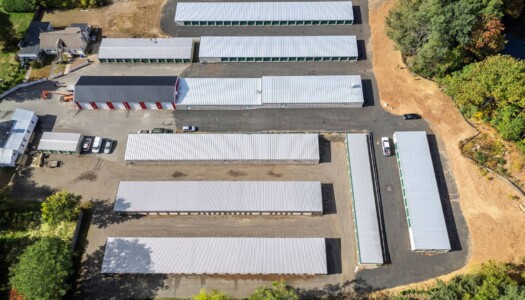 Aerial view of the self storage facility