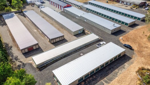 Aerial view of the self storage facility