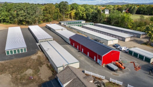 Aerial view of the self storage facility