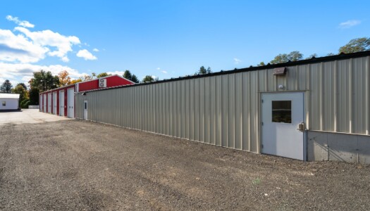 Entrance to indoor storage units