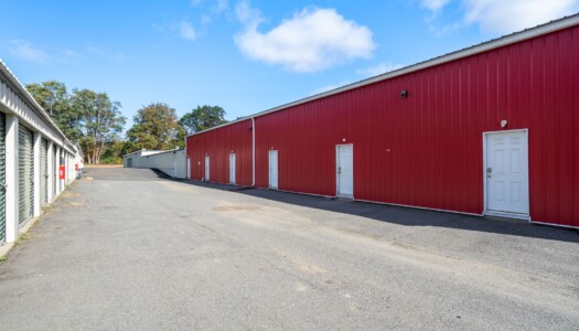 Entrance to indoor storage units
