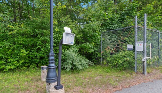 electronic keypad access to gated Pioneer Valley Storage facility in Belchertown, MA