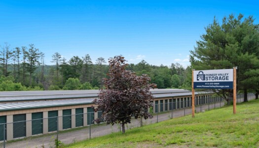 fenced Pioneer Valley Storage facility in Belchertown, MA