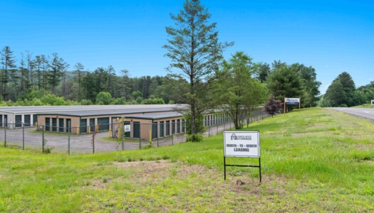 fenced Pioneer Valley Storage facility in Belchertown, MA