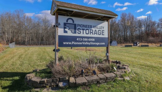 front sign at Pioneer Valley Storage in Hadley, MA