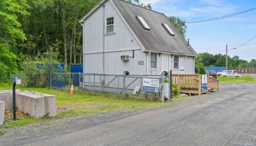 gated entrance to Pioneer Valley Storage in Hadley, MA